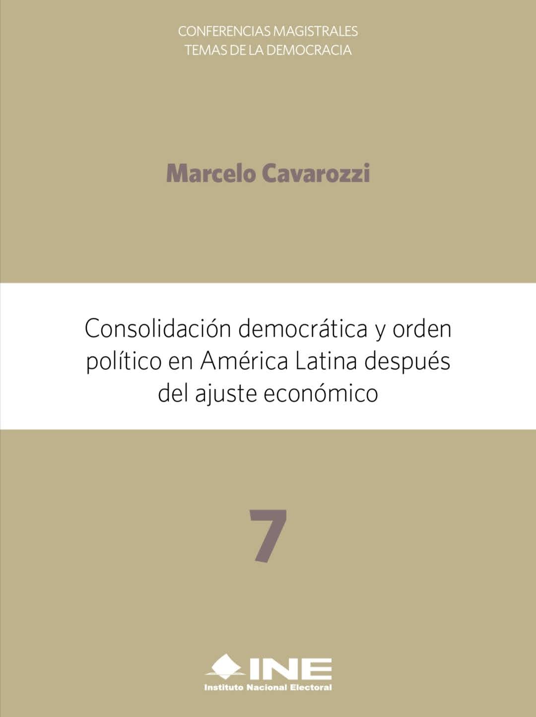 Consolidación democrática y orden político en América Latina después del ajuste económico